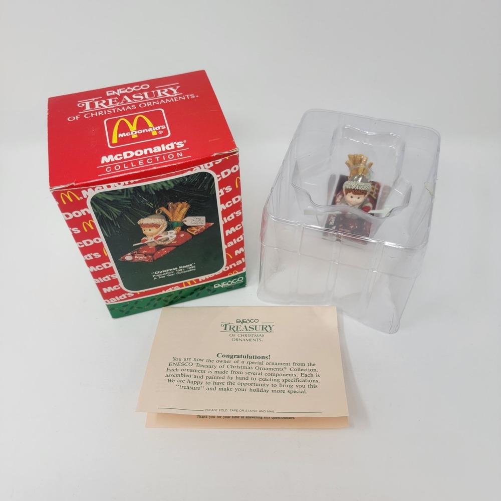 1991 Enesco Treasury McDonald's Collection Apple Pie Ornament ~ Christmas Kayak